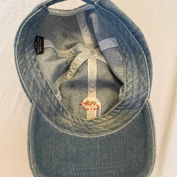 Kylie Cosmetics Hat Strapback Blue Denim Baseball Dad Cap Lipstick Logo Jenner - Picture 3 of 6